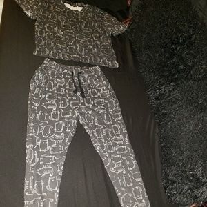 Forever 21 black cat pajamas
